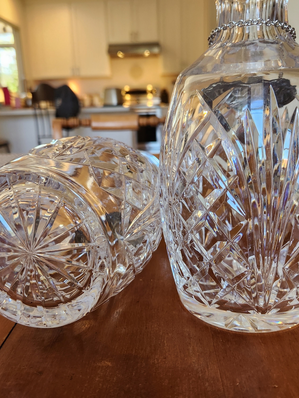 Waterford Crystal Vintage Decanter Set With Silver Plated Tags Bourbon Scotch - Picture 12 of 15